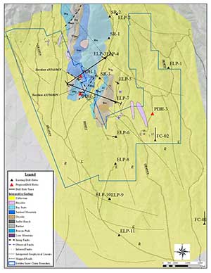 lookout mountain gold corporation geology and drill holes