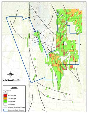 lookout mountain gold barium in soils